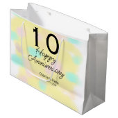 10 wedding anniversary yellow pastel name retro bo groot cadeauzakje (Voorkant Gekanteld)