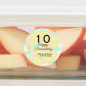 10 wedding anniversary yellow pastel name retro bo labels (Aangebracht)