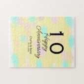 10 wedding anniversary yellow pastel name retro bo legpuzzel (Horizontaal)