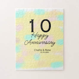 10 wedding anniversary yellow pastel name retro bo legpuzzel