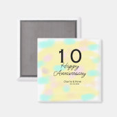 10 wedding anniversary yellow pastel name retro bo magneet (Voorkant / Achterkant)