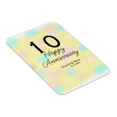 10 wedding anniversary yellow pastel name retro bo magneet (Rechterzijde)