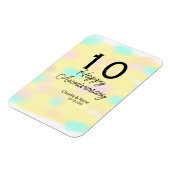 10 wedding anniversary yellow pastel name retro bo magneet (Linkerzijde)