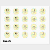 10 wedding anniversary yellow pastel name retro bo ronde sticker (Vel)