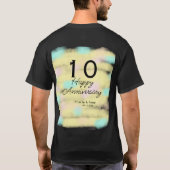 10 wedding anniversary yellow pastel name retro bo t-shirt (Achterkant)