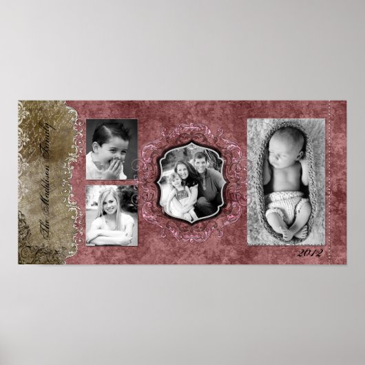10 "x20" 4 Sleuf Familie Collage Montage Elegantie Poster (Voorkant)