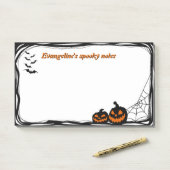 10 "x6" Vleermuizen, pompoen en spinnenweb Post-it® Notes (Op bureau)