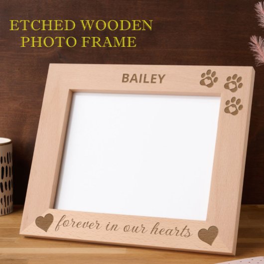 10 "x8" Pet Memorial Dog Cat Paws Harten geëtst Gegraveerde Lijstjes