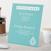 10 x 12 tabletop-servicemenu reclamebord met voetstuk (Insitu)