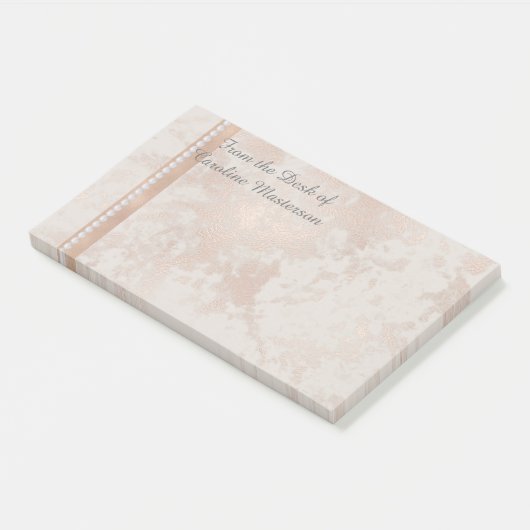 10 x 6 inch Post it notes roos gold (Schuin)