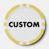10 x Aangepast Gepersonaliseerd Geel Casino, Poker Chips (Voorkant)