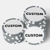 10 x Aangepast gepersonaliseerd GRIJS Casino, Poker Chips (Opstapeling)