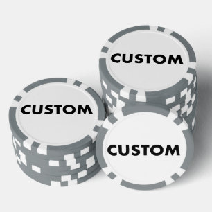 10 x Aangepast gepersonaliseerd GRIJS Casino, Poker Chips