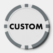 10 x Aangepast gepersonaliseerd GRIJS Casino, Poker Chips (Voorkant)