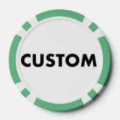 10 x Aangepast Gepersonaliseerd GROEN Casino, Poker Chips (Achterkant)