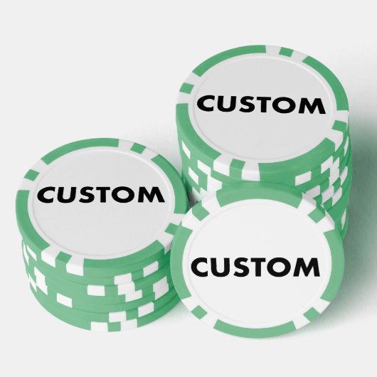 10 x Aangepast Gepersonaliseerd GROEN Casino, Poker Chips (Opstapeling)