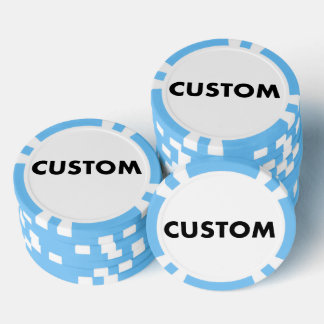 10 x Aangepast gepersonaliseerd LICHTBLAUW Casino, Poker Chips