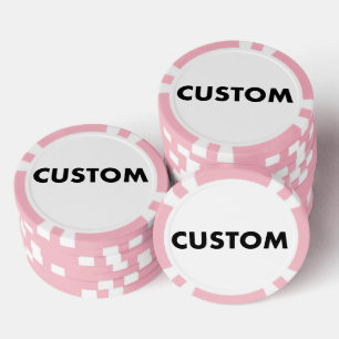 10 x Aangepast Gepersonaliseerd PINK Casino, Poker Chips