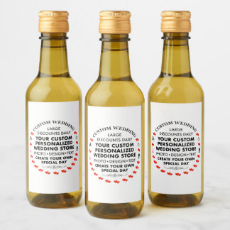 10 x Aangepaste bruiloft MINI WIJNETIKETTEN Wijn Etiket