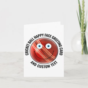 10 x Aangepaste Cricket BLUE EYES Happy Face Wensk Kaart