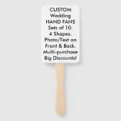 10 x aangepaste gepersonaliseerde bruiloft hand fa handwaaier (Achterkant)