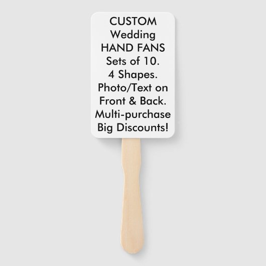 10 x aangepaste gepersonaliseerde bruiloft hand fa handwaaier (Achterkant)