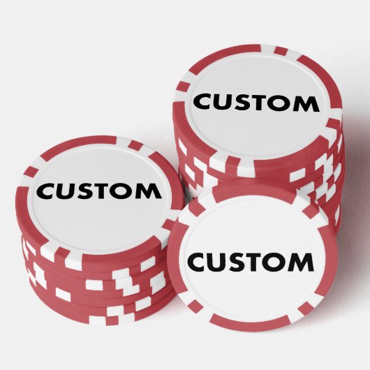 10 x Aangepaste Gepersonaliseerde RODE Casino, Poker Chips (Opstapeling)