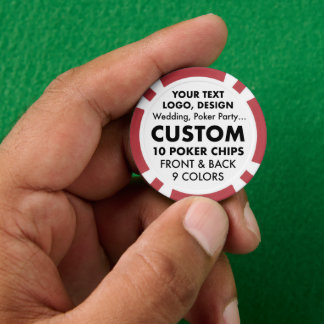 10 x aangepaste gepersonaliseerde rode pokerchips