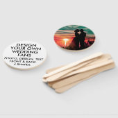 10 x Aangepaste Gepersonaliseerde RONDE ECRU BRUIL Handwaaier (Niet-gemonteerd)