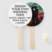 10 x Aangepaste Gepersonaliseerde RONDE ECRU BRUIL Handwaaier (Voorkant en achterkant)