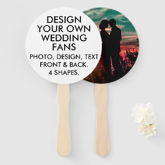 10 x Aangepaste Gepersonaliseerde RONDE ECRU BRUIL Handwaaier