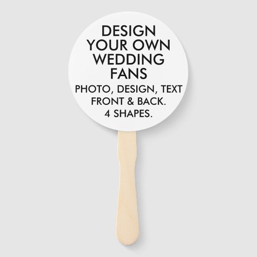 10 x Aangepaste Gepersonaliseerde RONDE ECRU BRUIL Handwaaier (Voorkant)