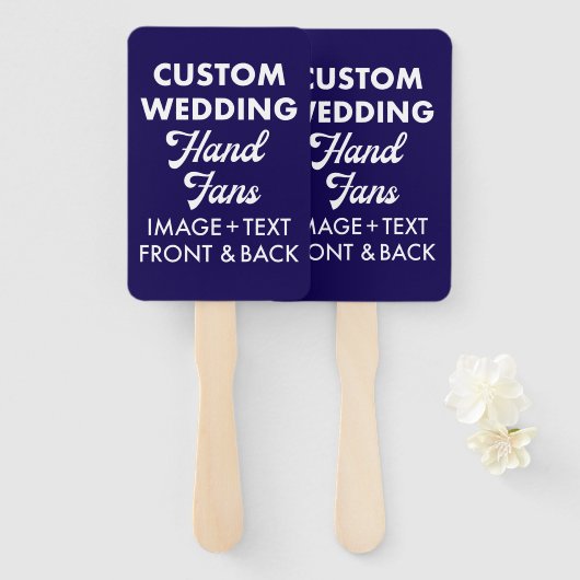 10 x Aangepaste Gepersonaliseerde Wedding Hand Fan Handwaaier (Voorkant en achterkant)
