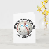 10 x Aangepaste honkbal BLAUWE OGEN Happy Face Kaa Kaart (Gele Bloem)