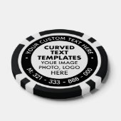 10 x Aangepaste Logo & Tekst Zwart Casino Poker Ch Poker Chips (Enkel)
