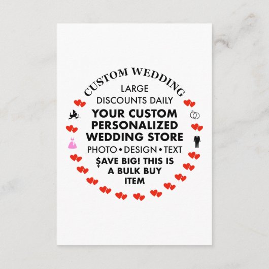 10 x aangepaste trouwbehuizing Kaarten (Achterkant)