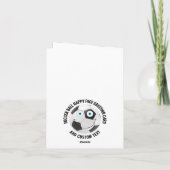 10 x Aangepaste Voetbal BLAUW OGEN Gelukkige Gezic Kaart (Achterkant)