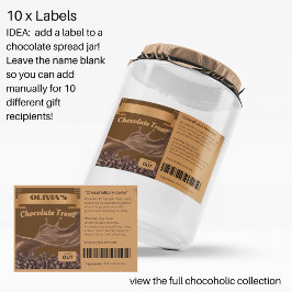 10 x Chocolate Lover Gift, Food, Jar Labels Voedselcontainer Etiket