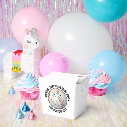 10 x Custom Baseball Party BLUE EYES Happy Face Bedankdoosjes (Feest)