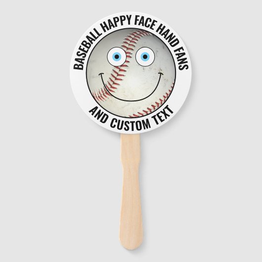 10 x Custom Baseball Party BLUE EYES Happy Face Handwaaier (Achterkant)