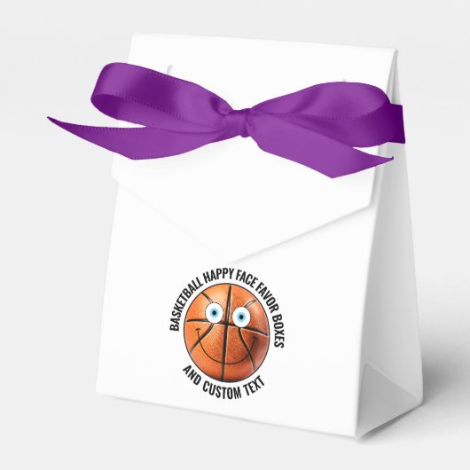 10 x Custom Basketbal BLAUW OGEN Happy Face Bedankdoosjes (Voorkant Zijde)