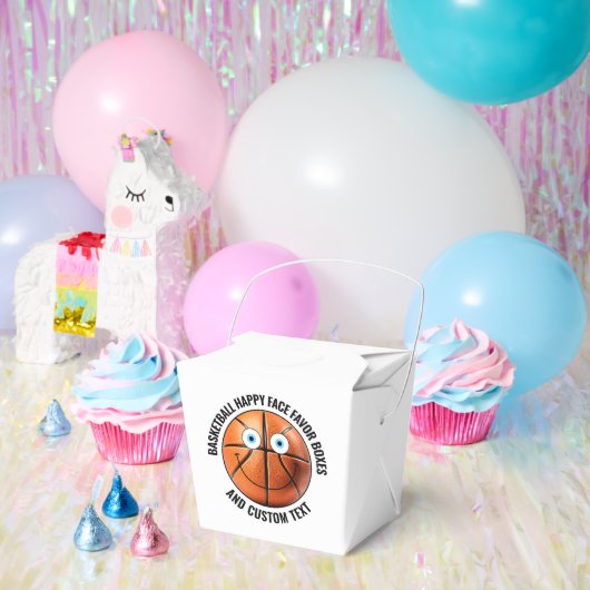 10 x Custom Basketbal Party BLUE EYES Happy Face Bedankdoosjes (Feest)