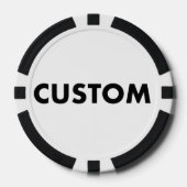 10 x Custom Personalized BLACK Casino, Poker Chips (Voorkant)