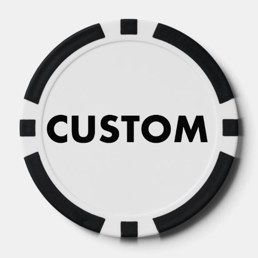 10 x Custom Personalized BLACK Casino, Poker Chips (Voorkant)