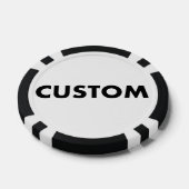 10 x Custom Personalized BLACK Casino, Poker Chips (Enkel)