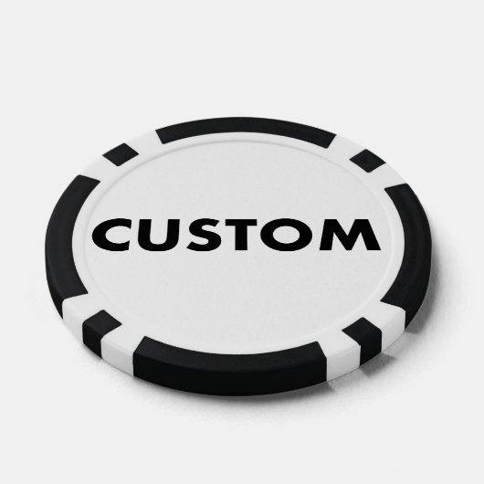 10 x Custom Personalized BLACK Casino, Poker Chips (Enkel)