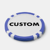 10 x Custom Personalized BLUE Casino, Poker Chips (Enkel)