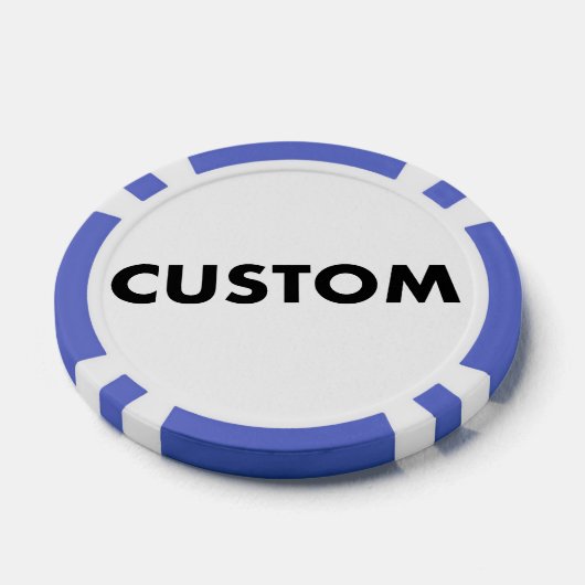 10 x Custom Personalized BLUE Casino, Poker Chips (Enkel)