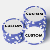 10 x Custom Personalized BLUE Casino, Poker Chips (Opstapeling)