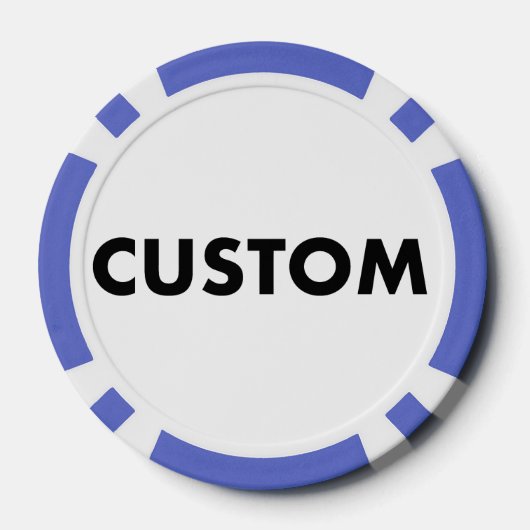 10 x Custom Personalized BLUE Casino, Poker Chips (Achterkant)